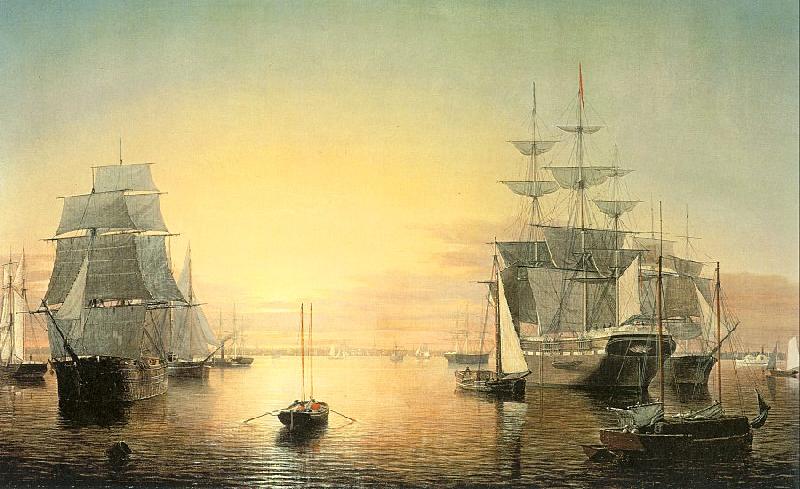 Fitz Hugh Lane Boston Harbor Spain oil painting art